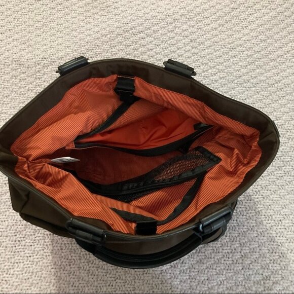SAMSONITE Vertical Tote Brown w/ Orange lining Side Front Pockets - Picture 4 of 9